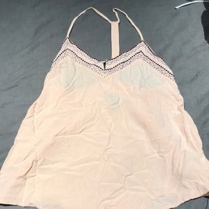Pale pink beaded tank top